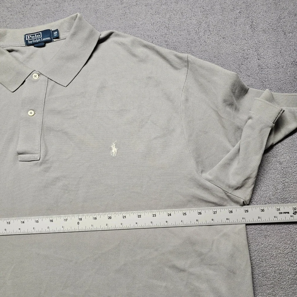 Polo Ralph Lauren Mens 3XB Gray Short Sleeve Pique Cotton Pony Logo Polo Shirt